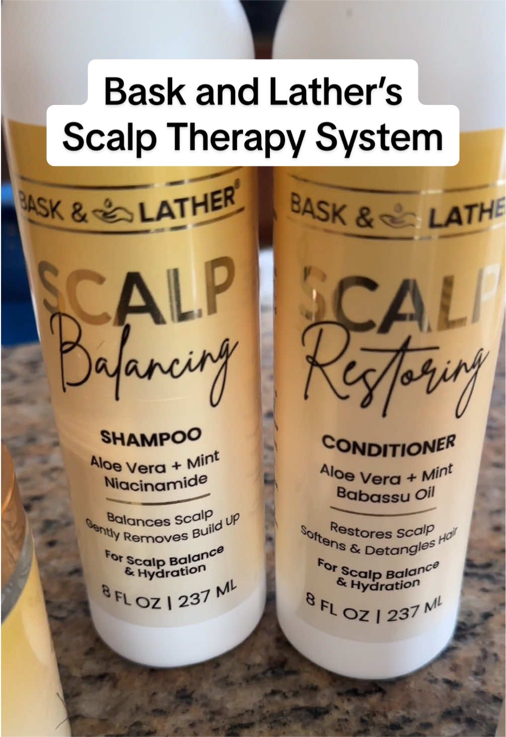 TikTok post by @thebipolarbohemian for Bask & Lather Co. Caption reads: Best part…I can finally stop washing his hair in....