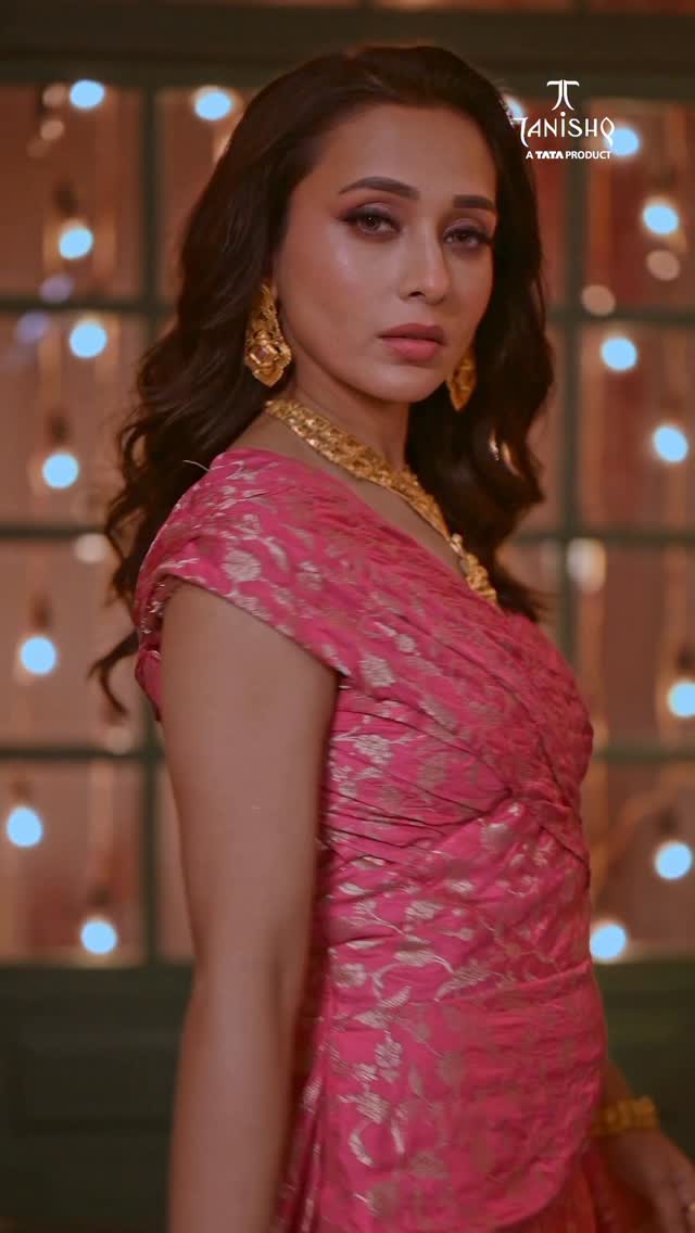 Instagram post by @mimichakraborty for Tanishq. Caption reads: This Diwali wearing a piece of magic from....