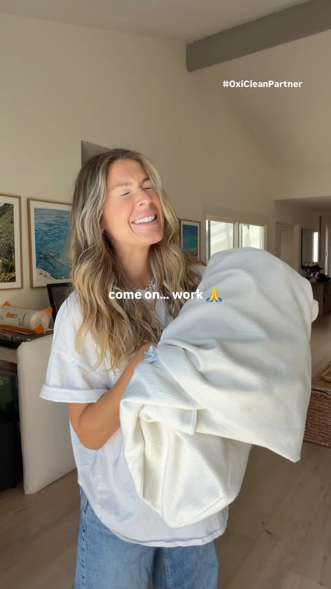 Instagram post by @lexhillfit for OxiClean. Caption reads: [...] ‘canvas’ 😭 good thing I partnered with....