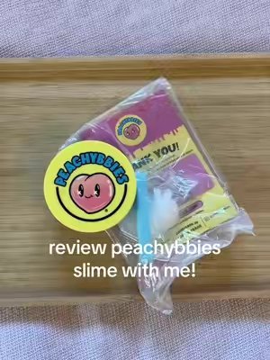 TikTok post by @amimifidgets for Peachybbies. Caption reads: thank you @Peachybbies Slime for sending this to....