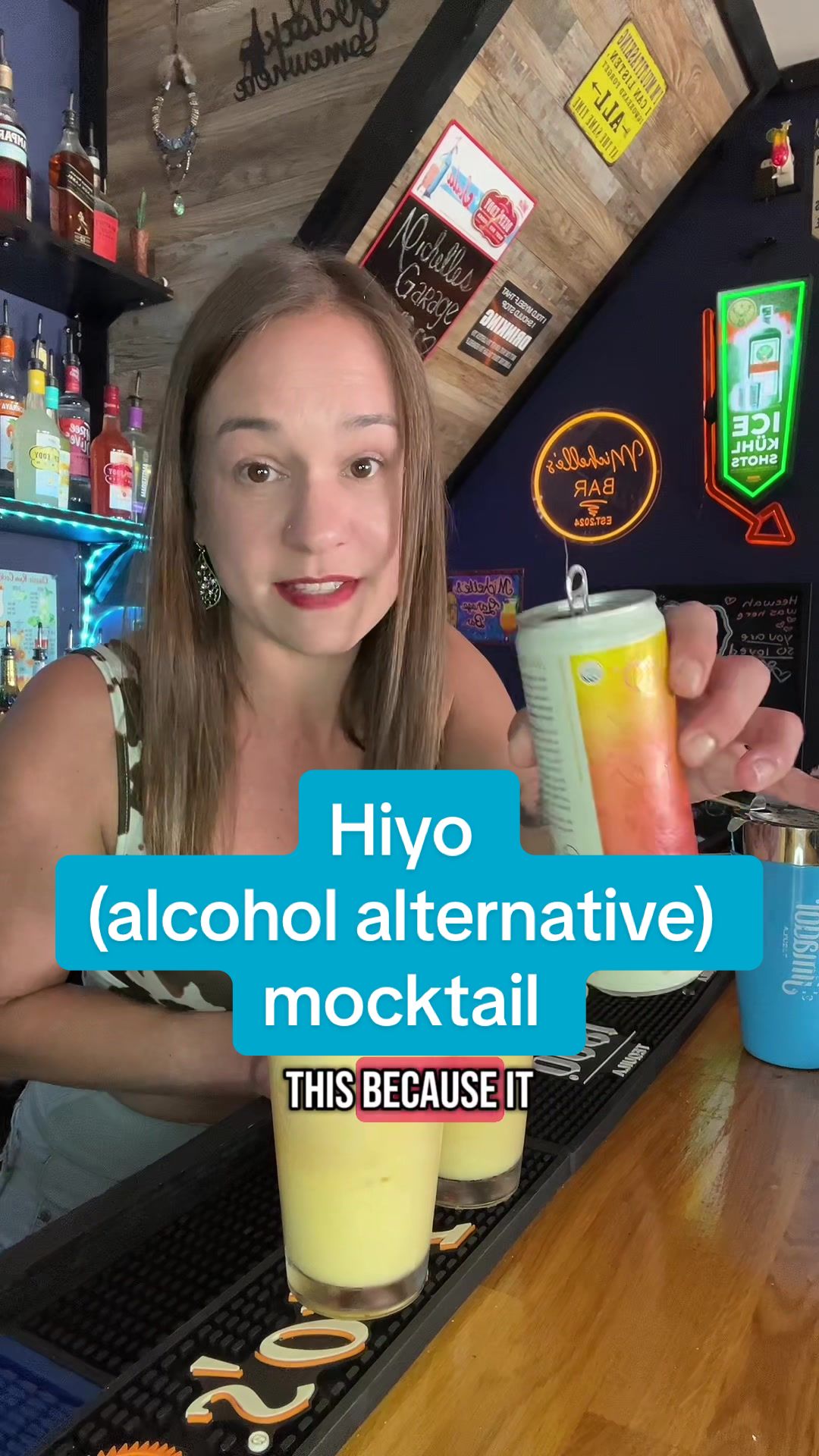 TikTok post by @michellebellexo for hiyo. Caption reads: Thank you, @drink hiyo for creating options that....