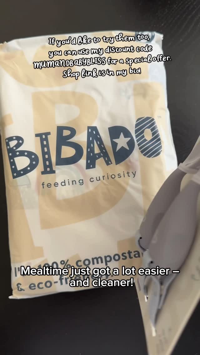 Instagram post by @mumandbabybliss for Bibado. Caption reads: Feeding time = clean & easy? YES please! 🙌....