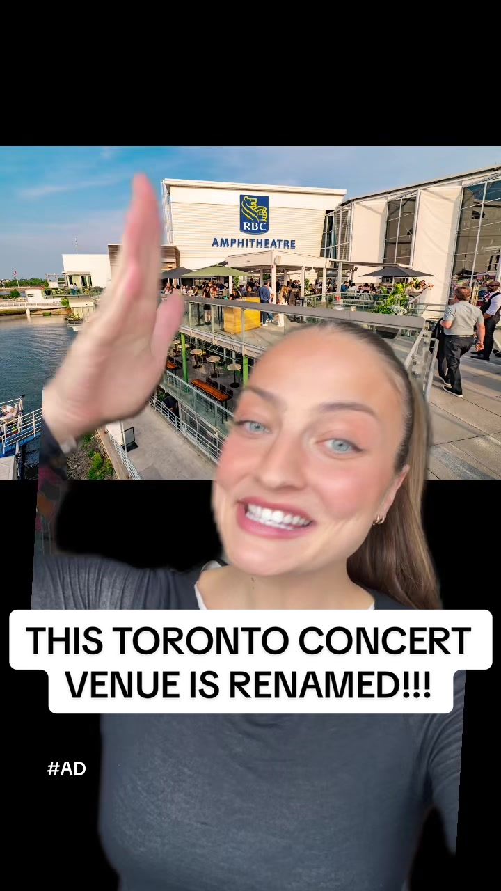 TikTok post by @jaclynforbes for RBC. Caption reads: #ad this iconic Toronto concert venue is renamed....