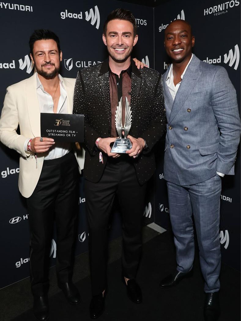 Instagram post by @iambjbritt for GLAAD. Caption reads: Our @GLAAD Award-Winning Movie is coming to TV....