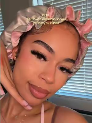 TikTok post by @thekaylaflash for KEYYOU SHOP. Caption reads: All my girls who want a FULL lash extension look....