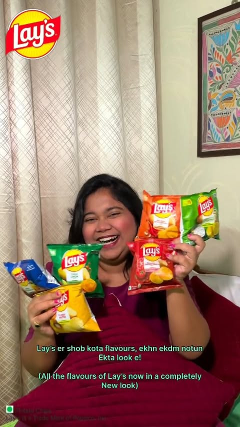 Instagram post by @explore_india100 for Lay's. Caption reads: #ad Six friends. Six totally different vibes. And....