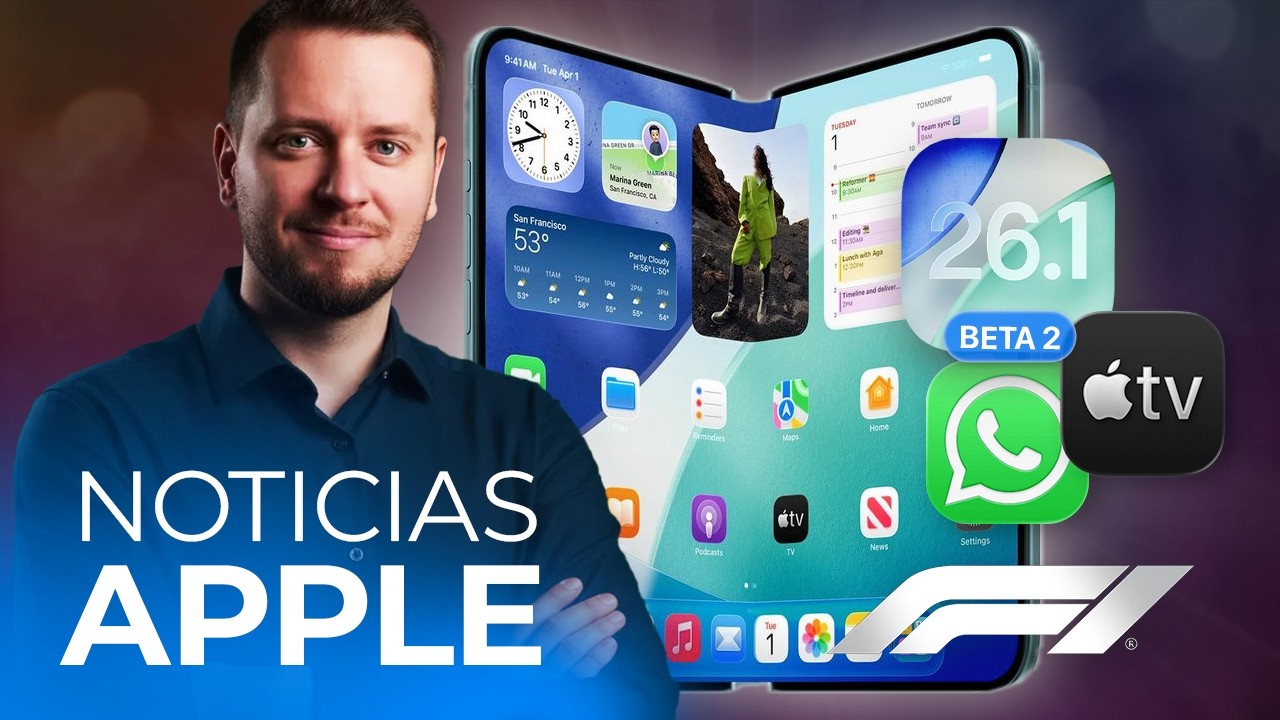 YouTube post by @LaMMordida for ElevenLabs. Caption reads: iOS 26.1 beta 2, Apple's EU deal, Formula 1 on....