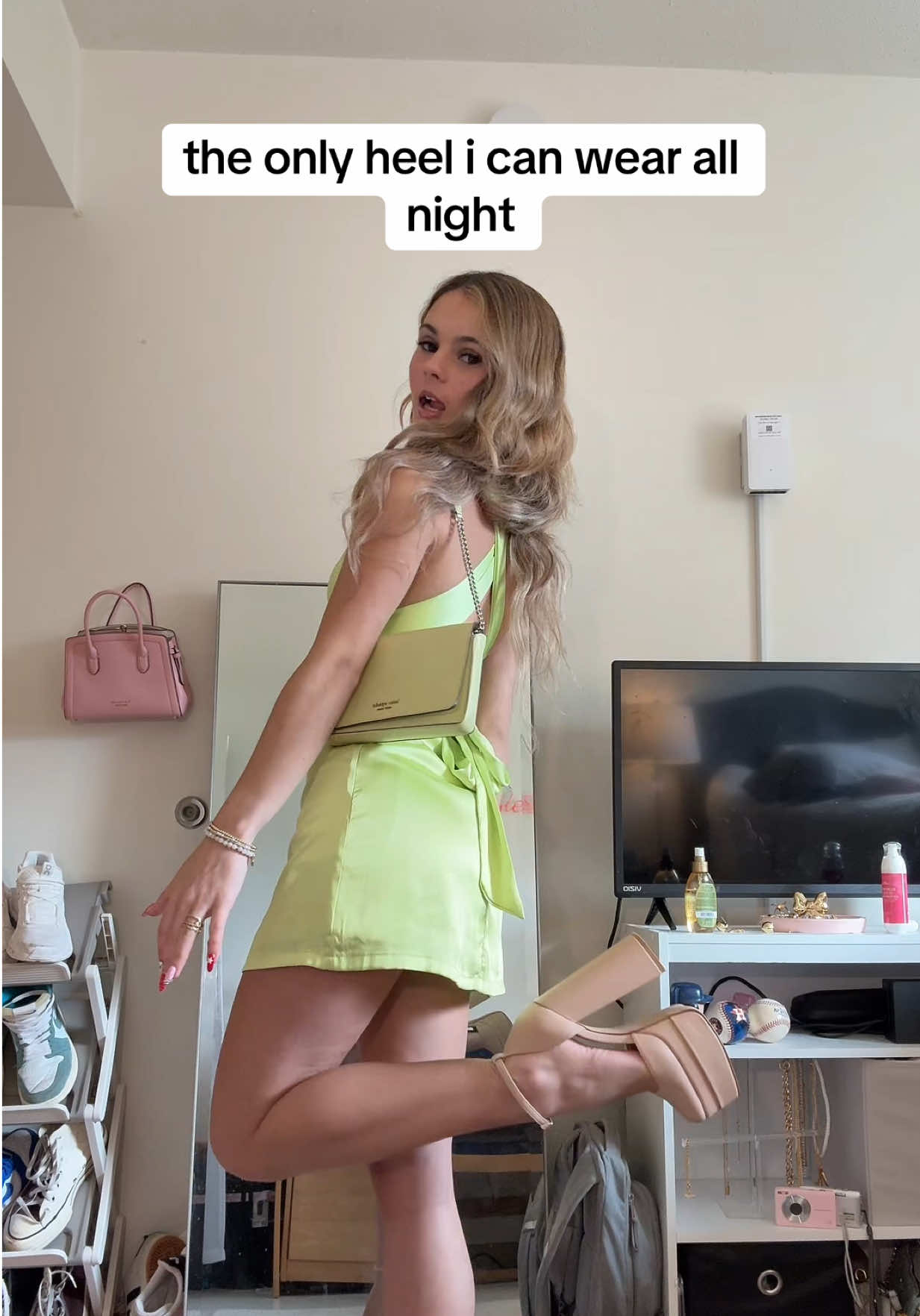 TikTok post by @cass.sciulli for Dream Pairs. Caption reads: these heels r my obsession @Dream Pairs #fyp #ad....