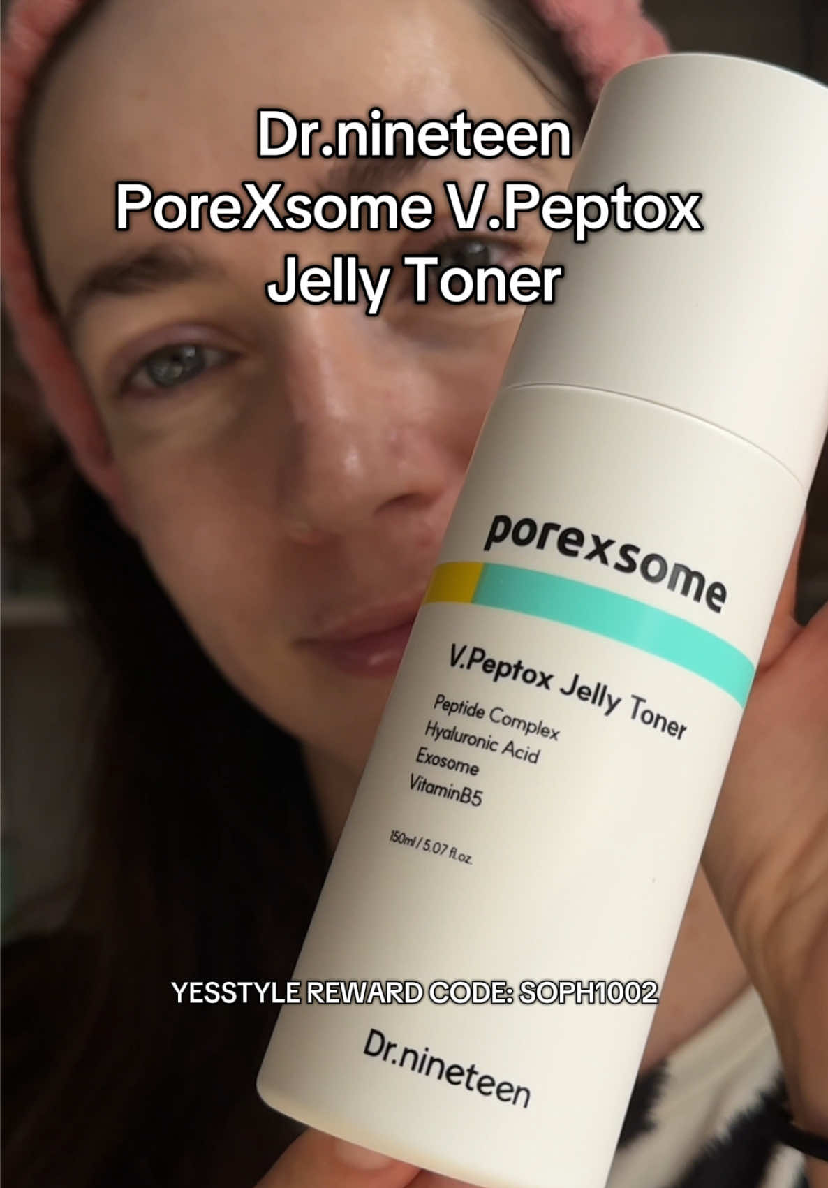 TikTok post by @sophieinskincare for Dr. Nineteen. Caption reads: [...] #yesstylereview #skinbarrier #drnineteen.