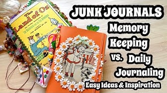 YouTube post by @thriftyday for Grabie Art. Caption reads: How I Junk Journal / Memory Keeping VS. Daily....