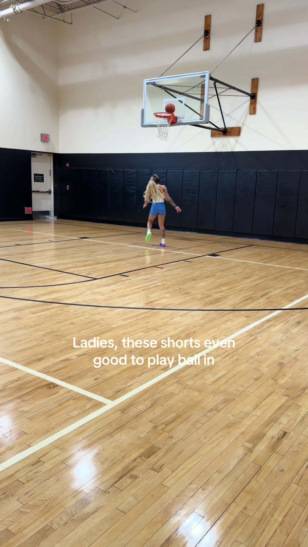TikTok post by @mamadee_ for Gymreapers. Caption reads: [...] on buying actual basketball shorts....
