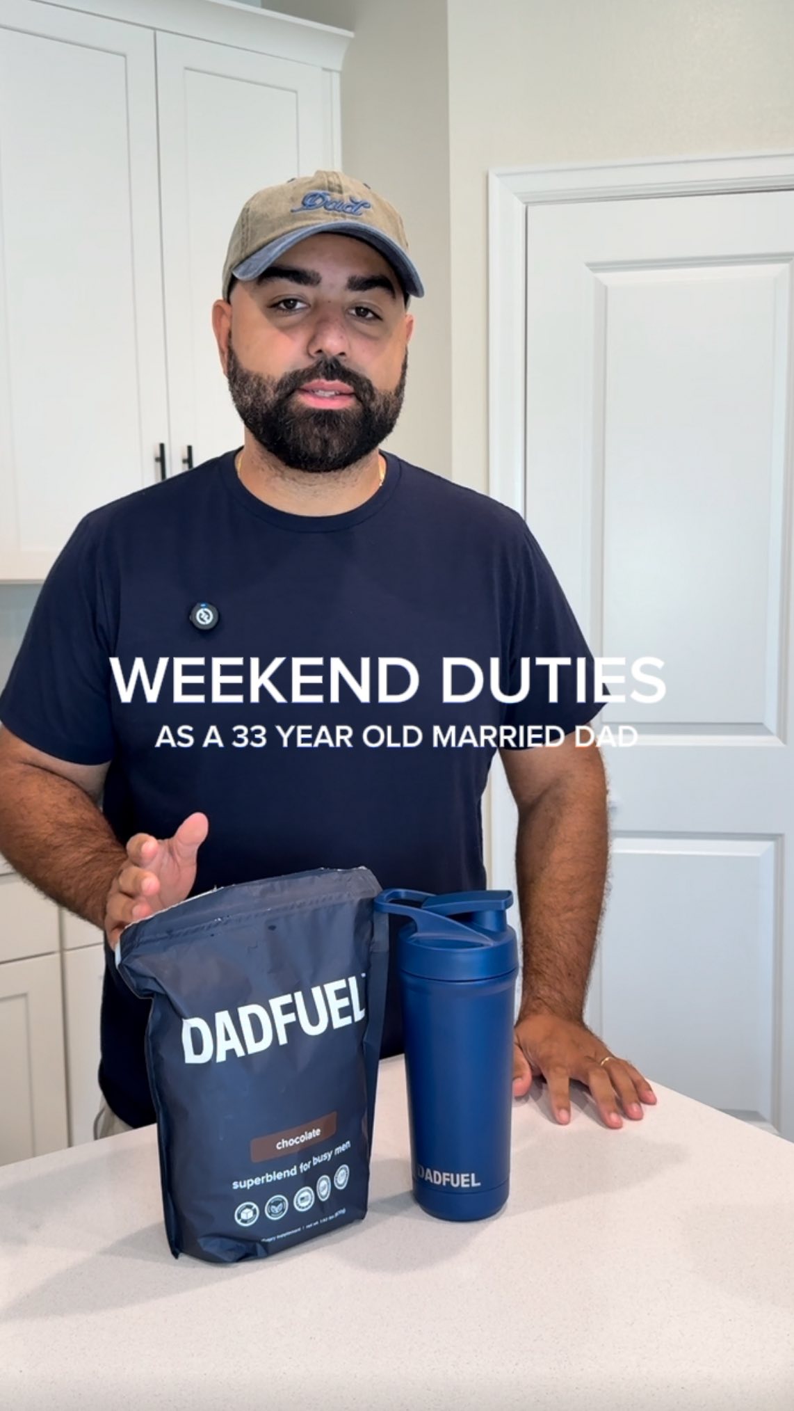 Instagram post by @dad.encasa for DADFUEL. Caption reads: [...] dad, I need all the energy I can get.....