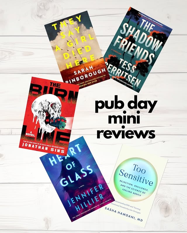 Instagram post by @datewithathriller for Flatiron Books. Caption reads: 🥳 PUB DAY MINI REVIEWS 🥳 Hey, well look at that....