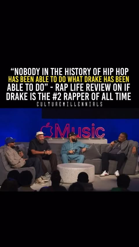Instagram post by @culturemillennials for Apple Music. Caption reads: #RapLifeReview debate if the take that #Drake is....
