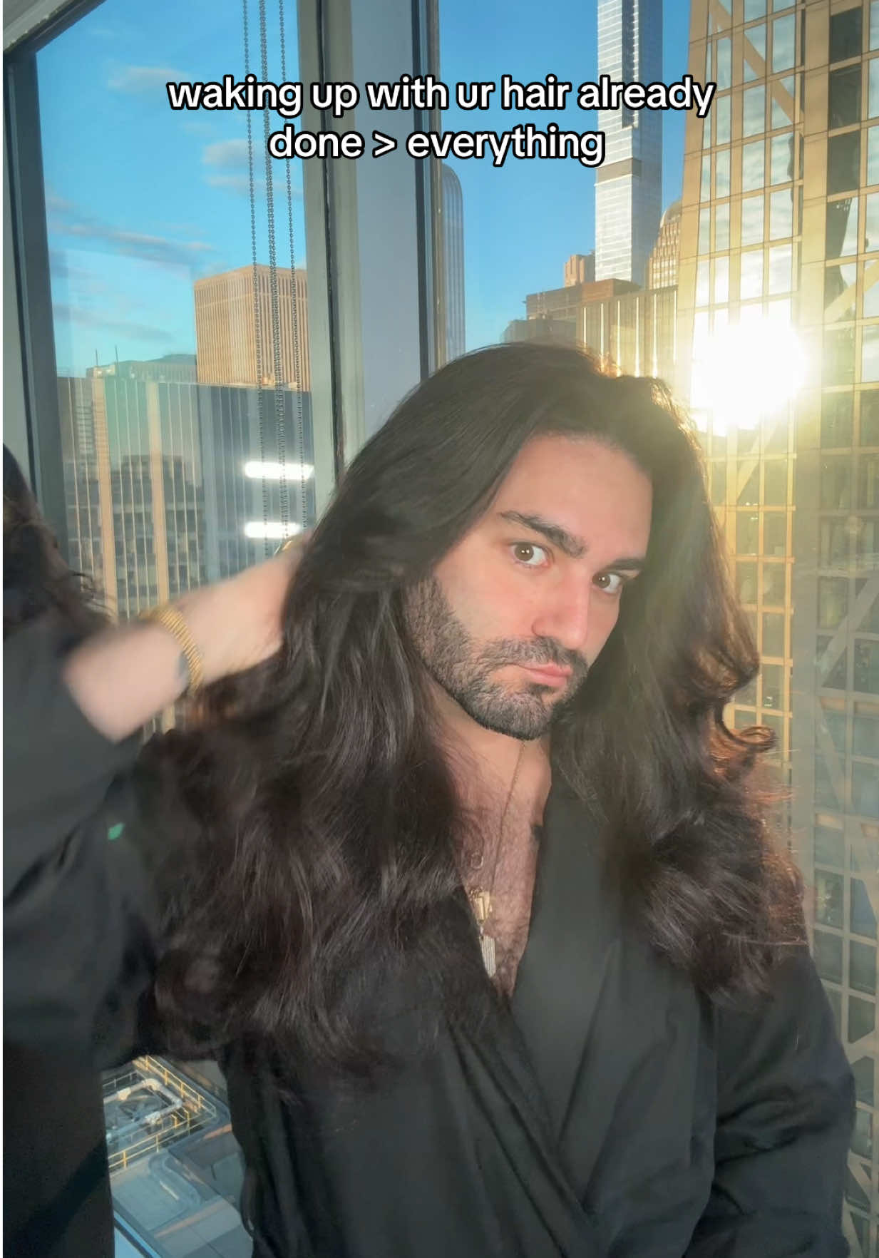 TikTok post by @mattloveshair for JVN Hair. Caption reads: u may not be a morning person, but when u roll ur....
