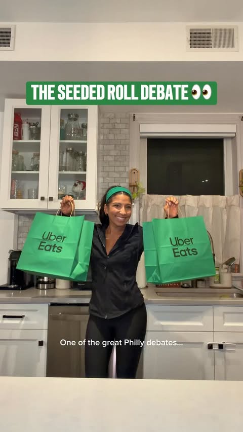 Instagram post by @cass_andthecity for Uber Eats. Caption reads: [...] are free. 🍟 Spotted this deal on @UberEats....