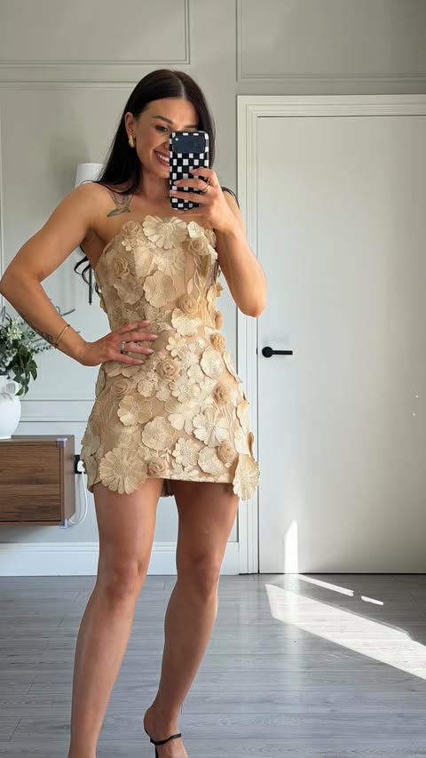 Instagram post by @stasia.cassidy for Mew Mews. Caption reads: Love this beautiful dress from @mewmewsofficial....