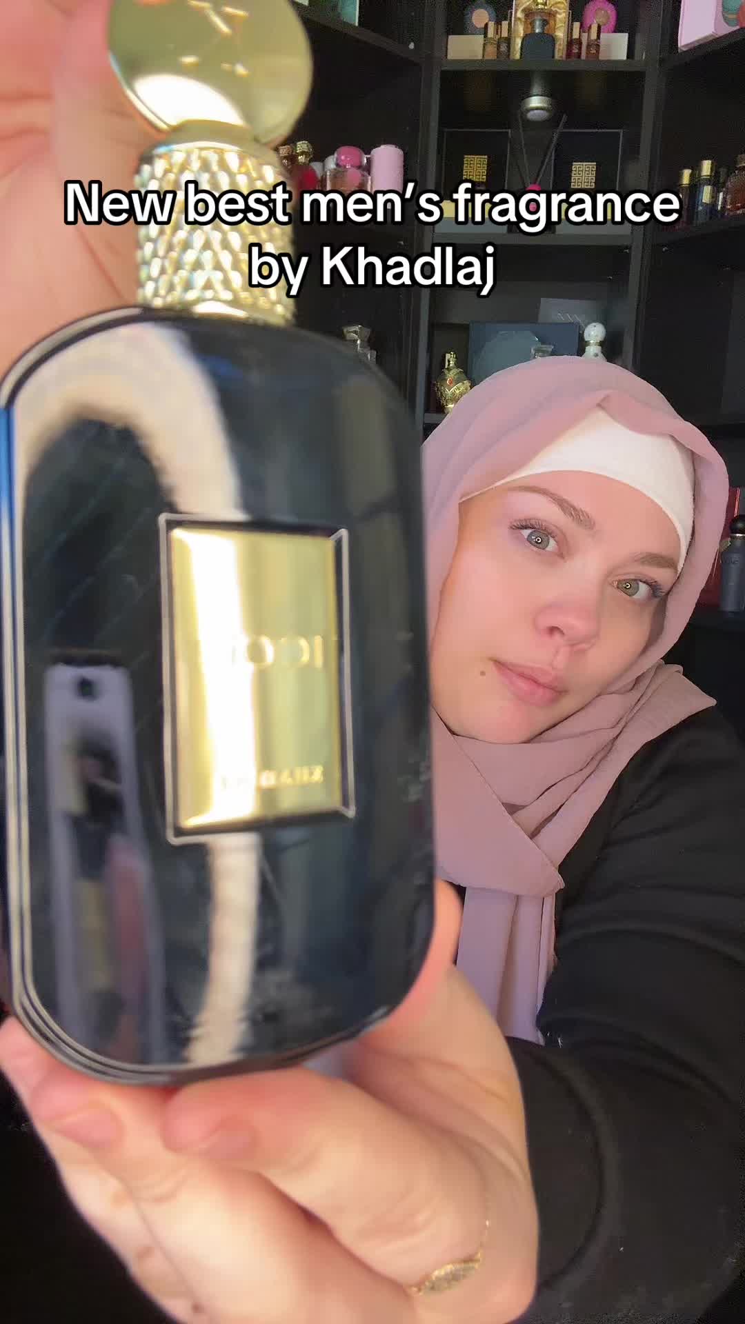 TikTok post by @omavery for Khadlaj Perfumes. Caption reads: @Khadlaj Perfumes this one is toooo good 😭🥰....
