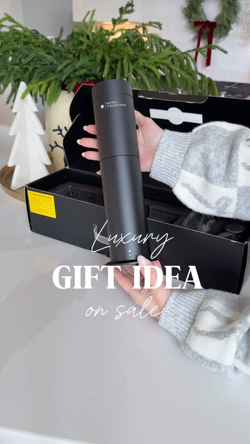 Instagram post by @homewithaudreyross for Hotel Collection. Caption reads: 🎁Give the Gift of Luxury with @hotelcollection....