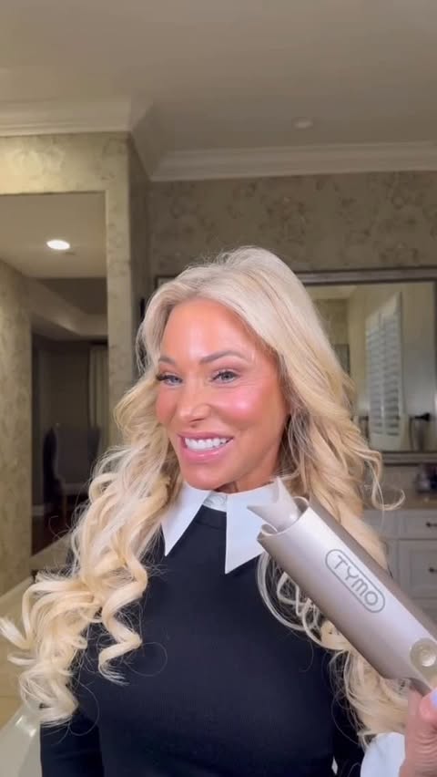 Instagram post by @haute_helen for TYMO Beauty. Caption reads: My new TYMO Curl Pro Plus is an absolute game....