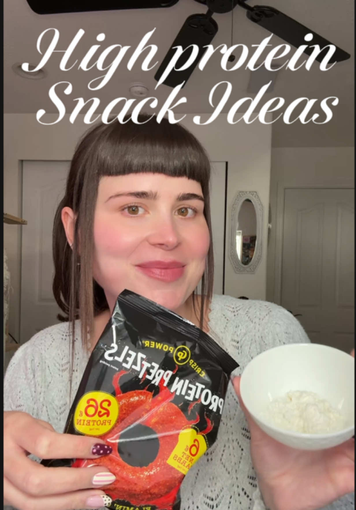 TikTok post by @channn.marieee for Crisp Power. Caption reads: [...] protein and only 280 calories 🔥🔥🔥 @Crisp....