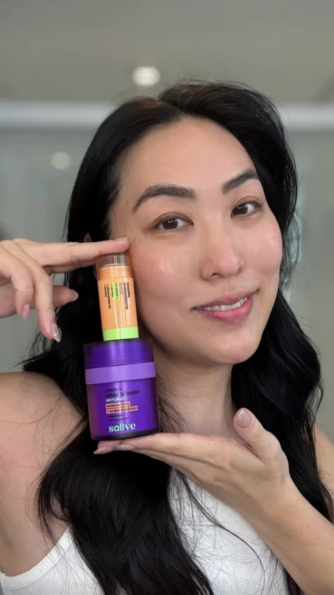 TikTok post by @nellyhongval for sallve. Caption reads: [...] 💅✨ O creme retexturizador noturno da....