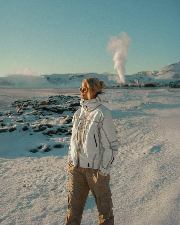 Instagram post by @asasteinars for 66°North. Caption reads: Life lately, living on another planet 🪐 I love to....