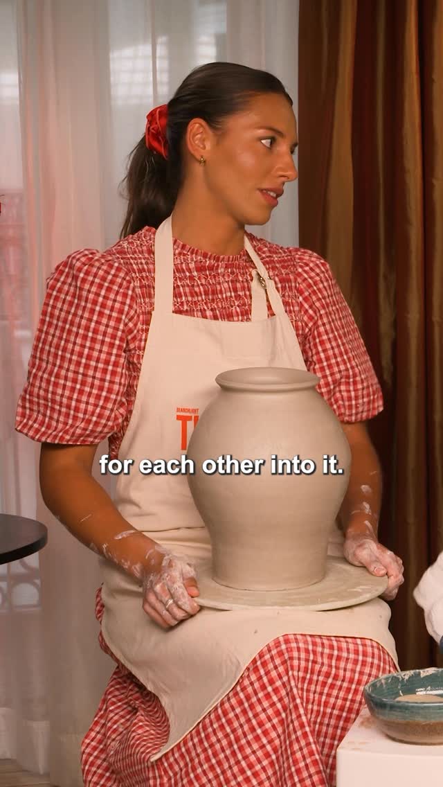 Instagram post by @oliviahamerwebb for Searchlight Pictures. Caption reads: Pottery therapy 💞

Ep1 with Olivia Colman and....