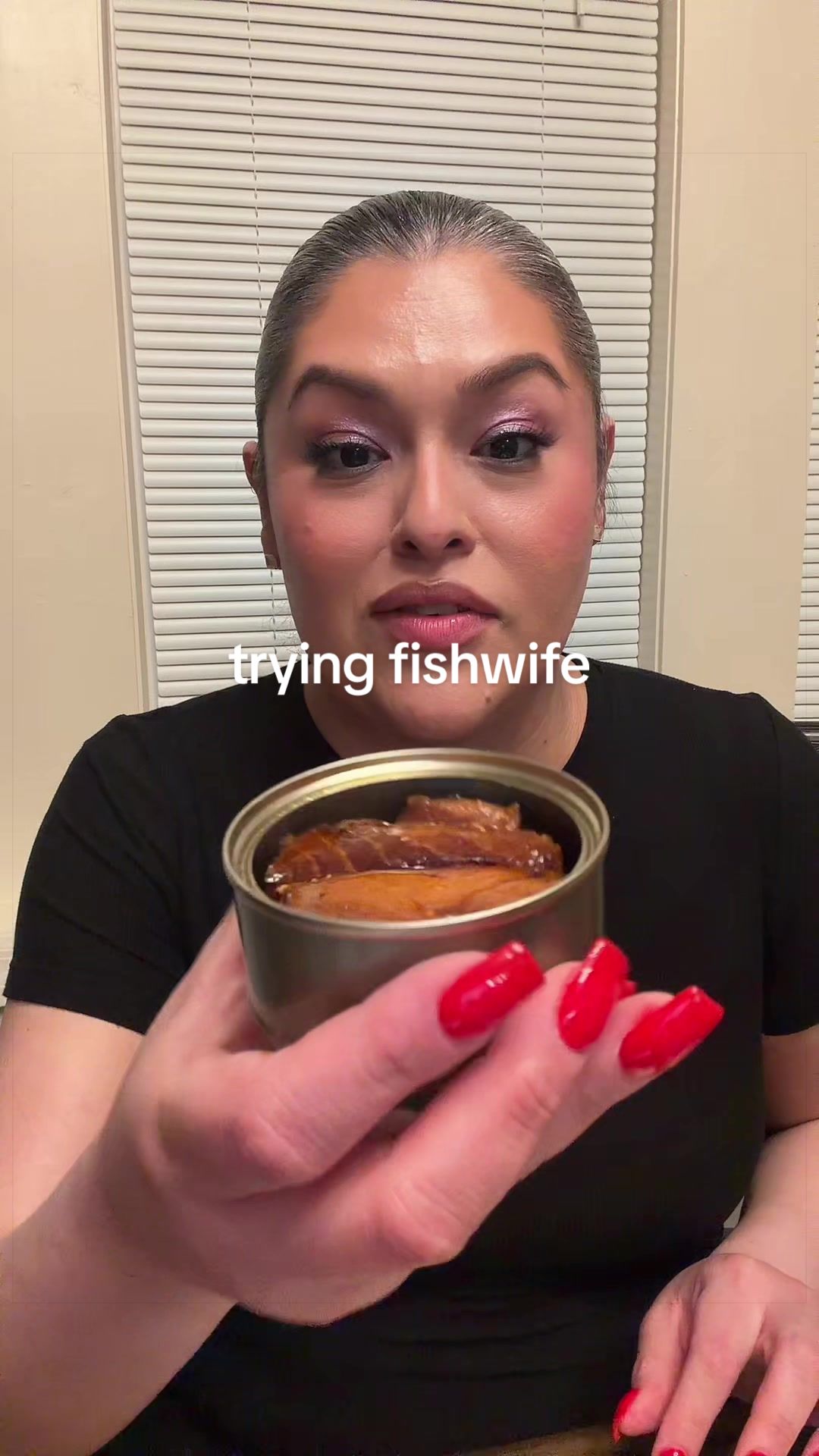 TikTok post by @amandanieves10 for Fishwife. Caption reads: Girl dinner with @Fishwife #girldinner #fishwife....