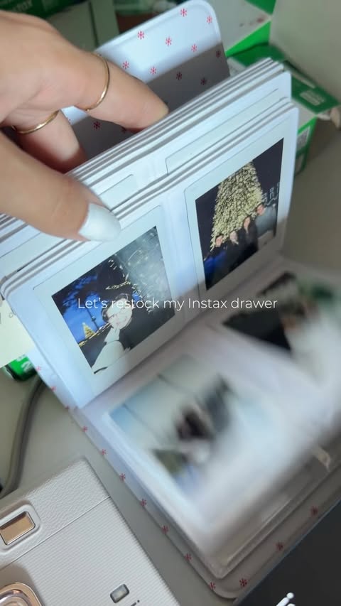 Instagram post by @martacarolina__ for Instax. Caption reads: [...] to print dozens of summer photos☀️📸....