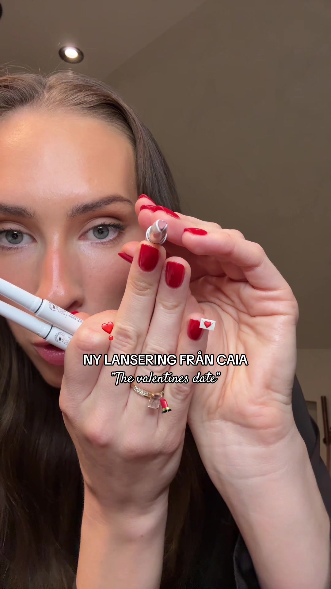 TikTok post by @idapilups for CAIA Cosmetics. Caption reads: Reklam/PR Caia Cosmetics släpper Valentines....