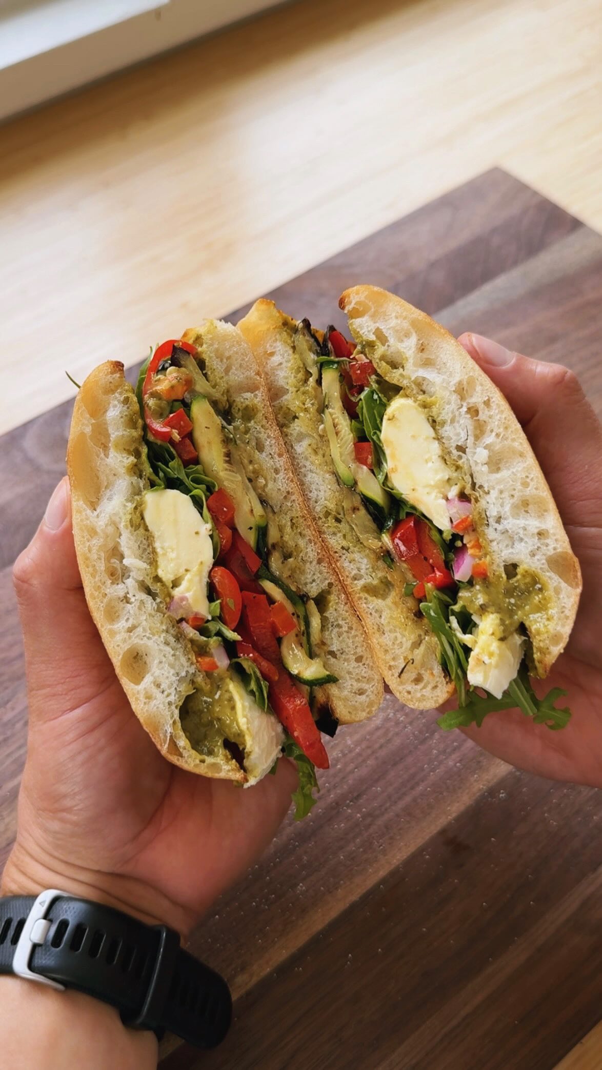 Instagram post by @brendan_pang for Barilla. Caption reads: GRILLED VEGETABLE & PESTO SANDWICH WITH A QUICK....