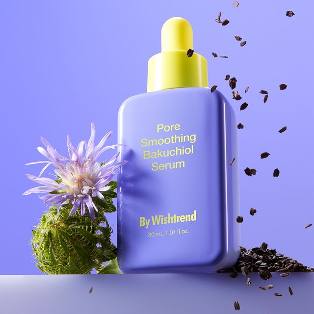 Instagram post by @wishtrend for ByWishtrend. Caption reads: NEW LAUNCH: The Pore Smoothing Bakuchiol Serum has....