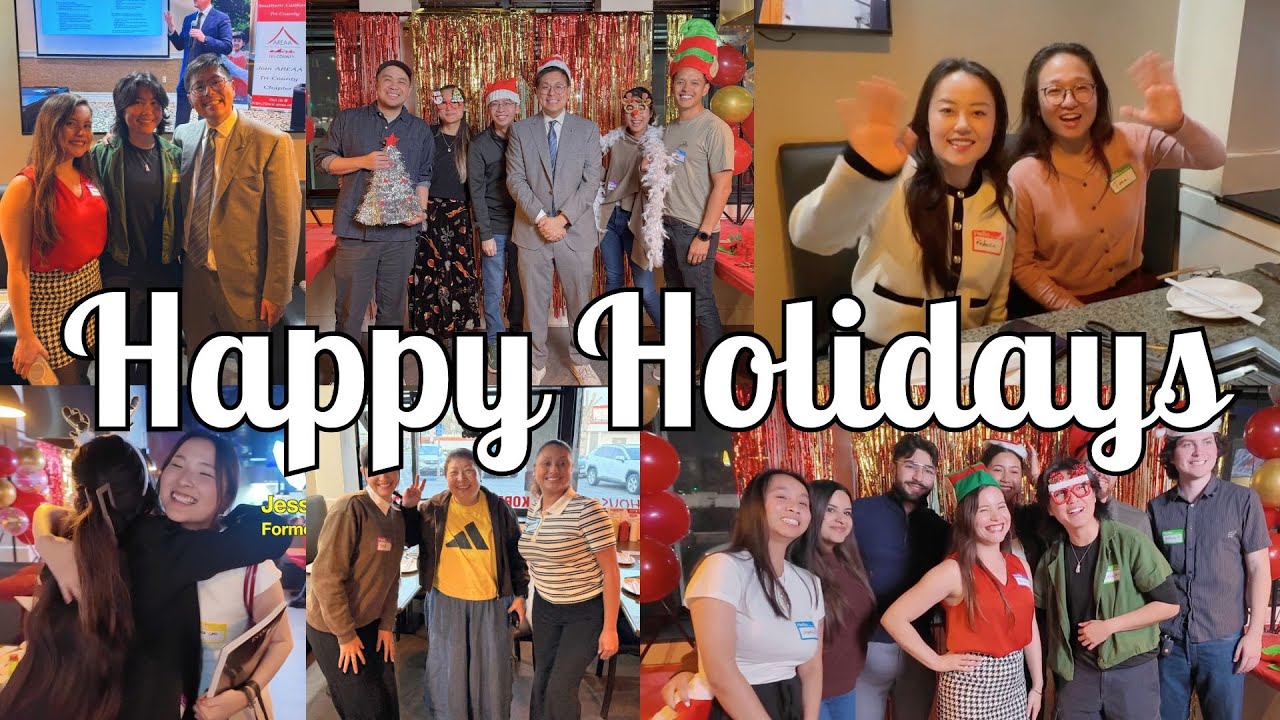 YouTube post by @TsangAssociatesPLC for Yelp. Caption reads: 2025 Christmas Party at Tsang & Associates.