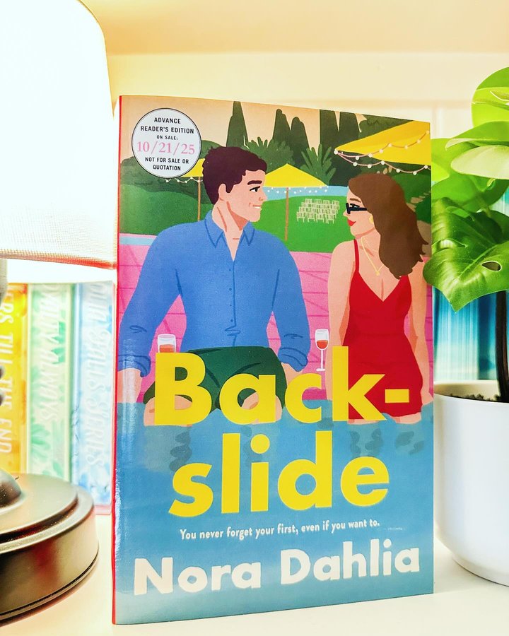 Instagram post by an influencer for Gallery Books Group. Caption reads: Backslide by Nora Dahlia Thank you @gallerybooks....