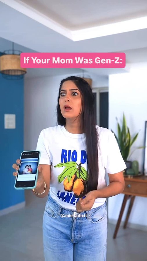 Instagram post by @anishadixit for JioMart. Caption reads: Instead of Chai Mom makes Matcha Now 😅🍵 Also Now....