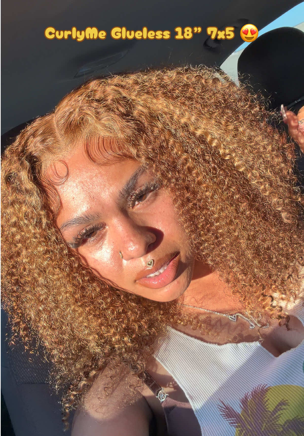 TikTok post by an influencer for Curlyme. Caption reads: Curly Hair ALL Summer!!😍😍@CurlyMe Hair....