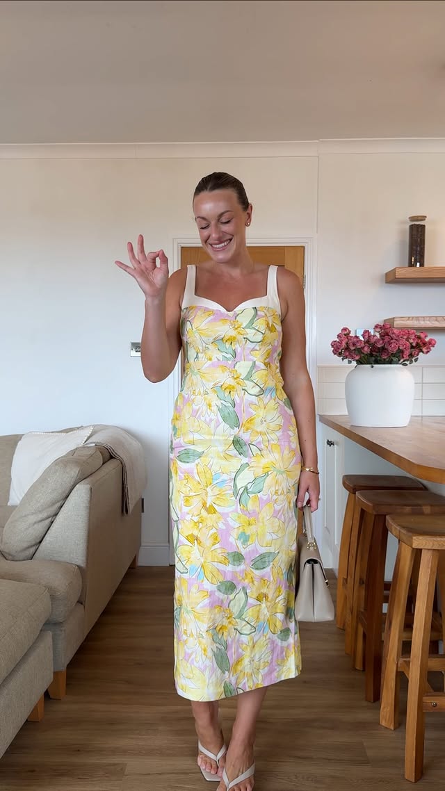 Instagram post by @katievictoriahulland for Honeylove. Caption reads: Trying on fitted dresses used to fill me with....