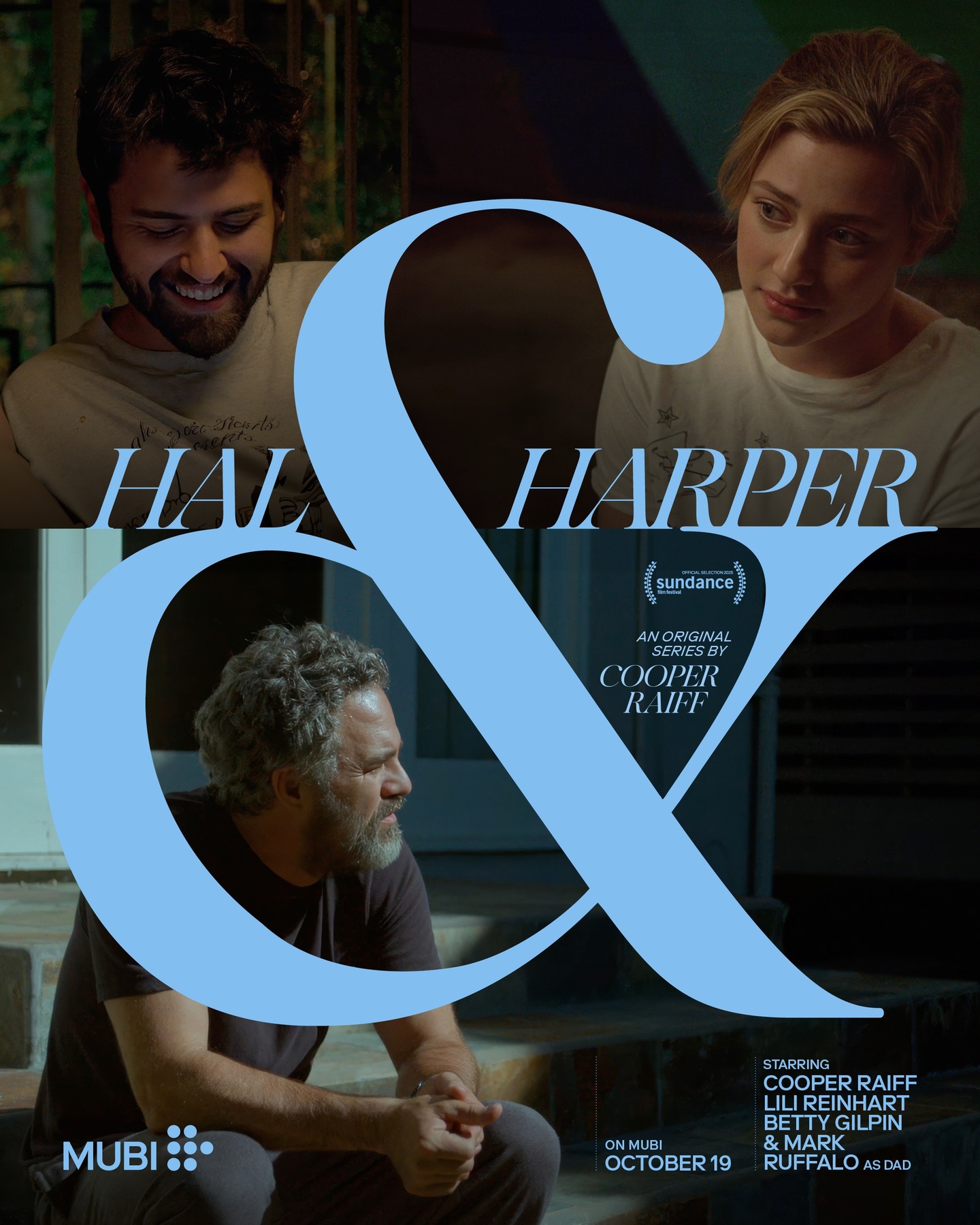 Instagram post by @coop_myself for MUBI. Caption reads: First look at the poster for Hal & Harper, an....