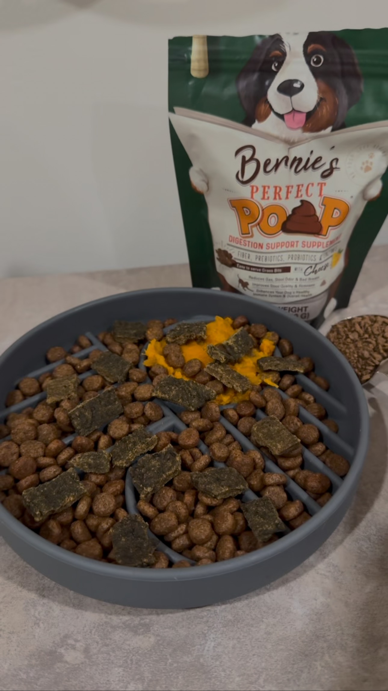 Instagram post by @hudsonstaysgolden for Bernie's Best. Caption reads: You KNOW you have a dog poop picture in your....