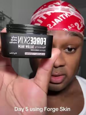 TikTok post by @drepsalms for Forge Skin. Caption reads: Day 5 using @FORGE MEN ! #beeftallowskincare....