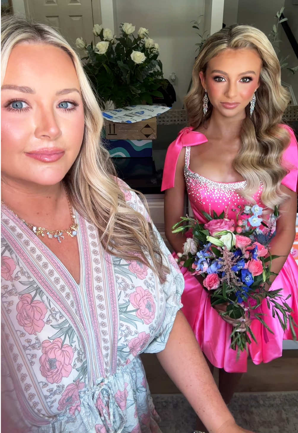 TikTok post by @smalltownbeautybytess for Sherri Hill. Caption reads: We couldn’t wait to use this....