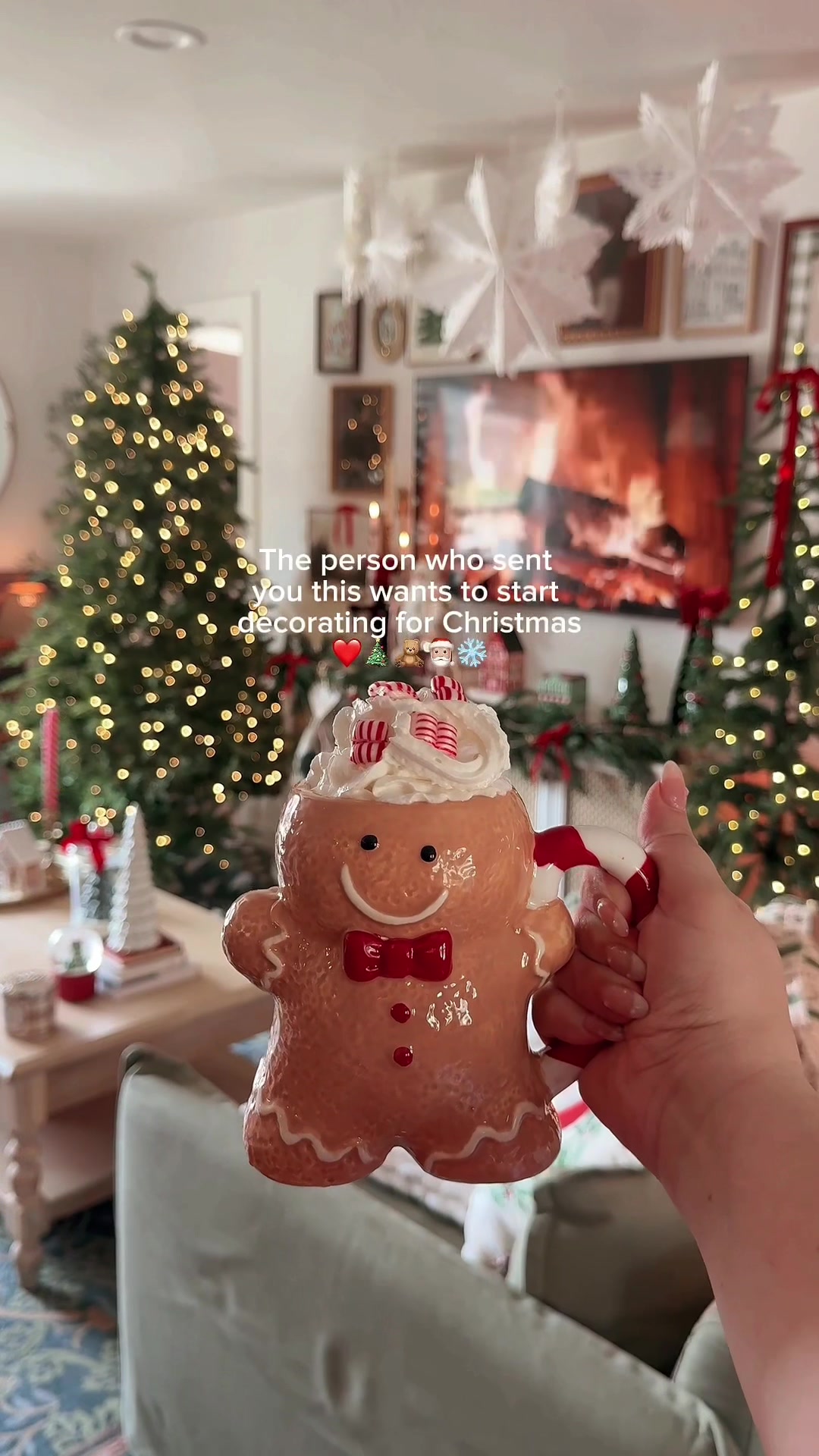 TikTok post by @flashesofstyle for Burlington. Caption reads: #ad Team decorate for Christmas on November....