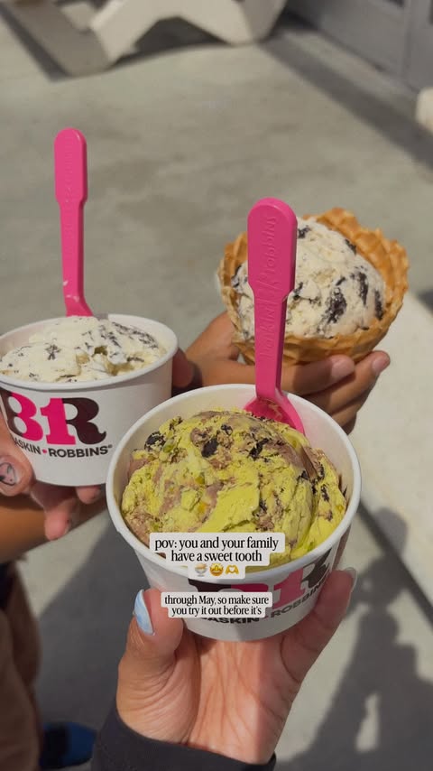 Instagram post by @yasmeengarcia for Baskin-Robbins. Caption reads: [...] Chocolate-Inspired Lineup is back at....