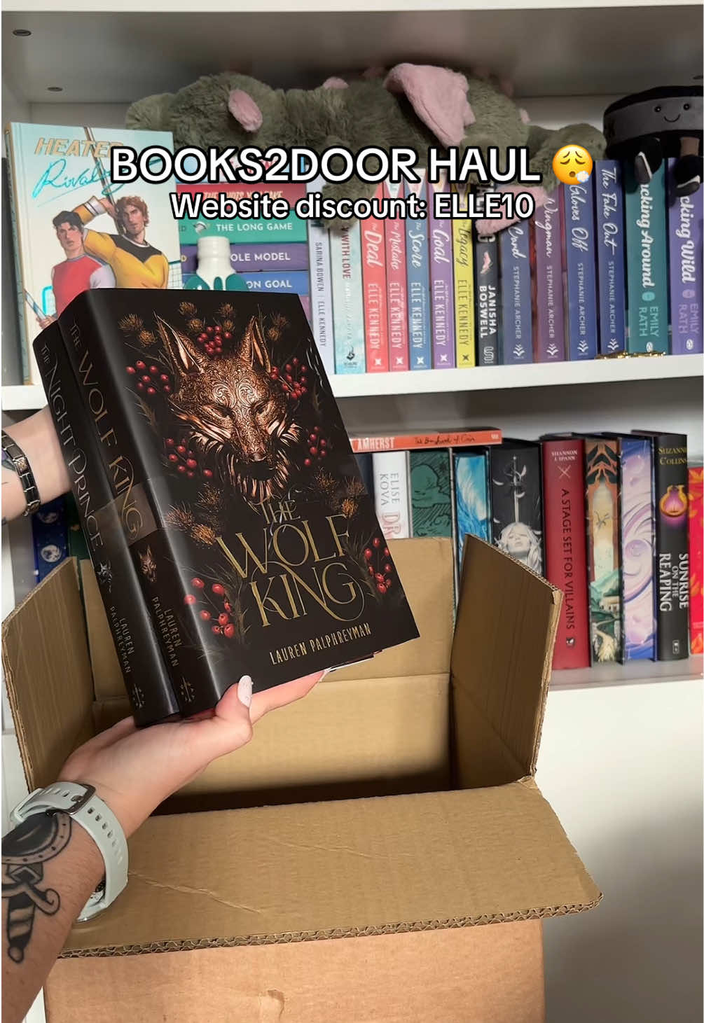 TikTok post by @what_elle_reads for Books2Door. Caption reads: ad @Books2Door haul! ✨📚 Thank you so much for....