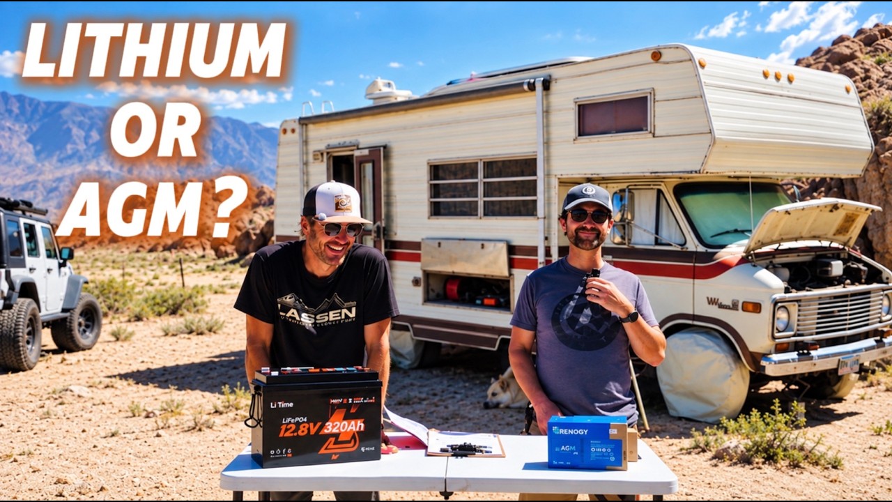 YouTube post by @CheapRVliving for LiTime. Caption reads: [...] video Brian sits down with Pete from LiTime....