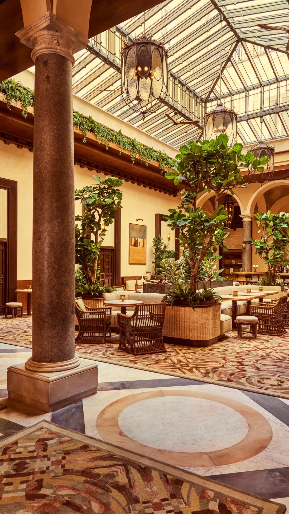 Instagram post by @hugotoro_ for Architectural Digest. Caption reads: By designing the interiors of the....