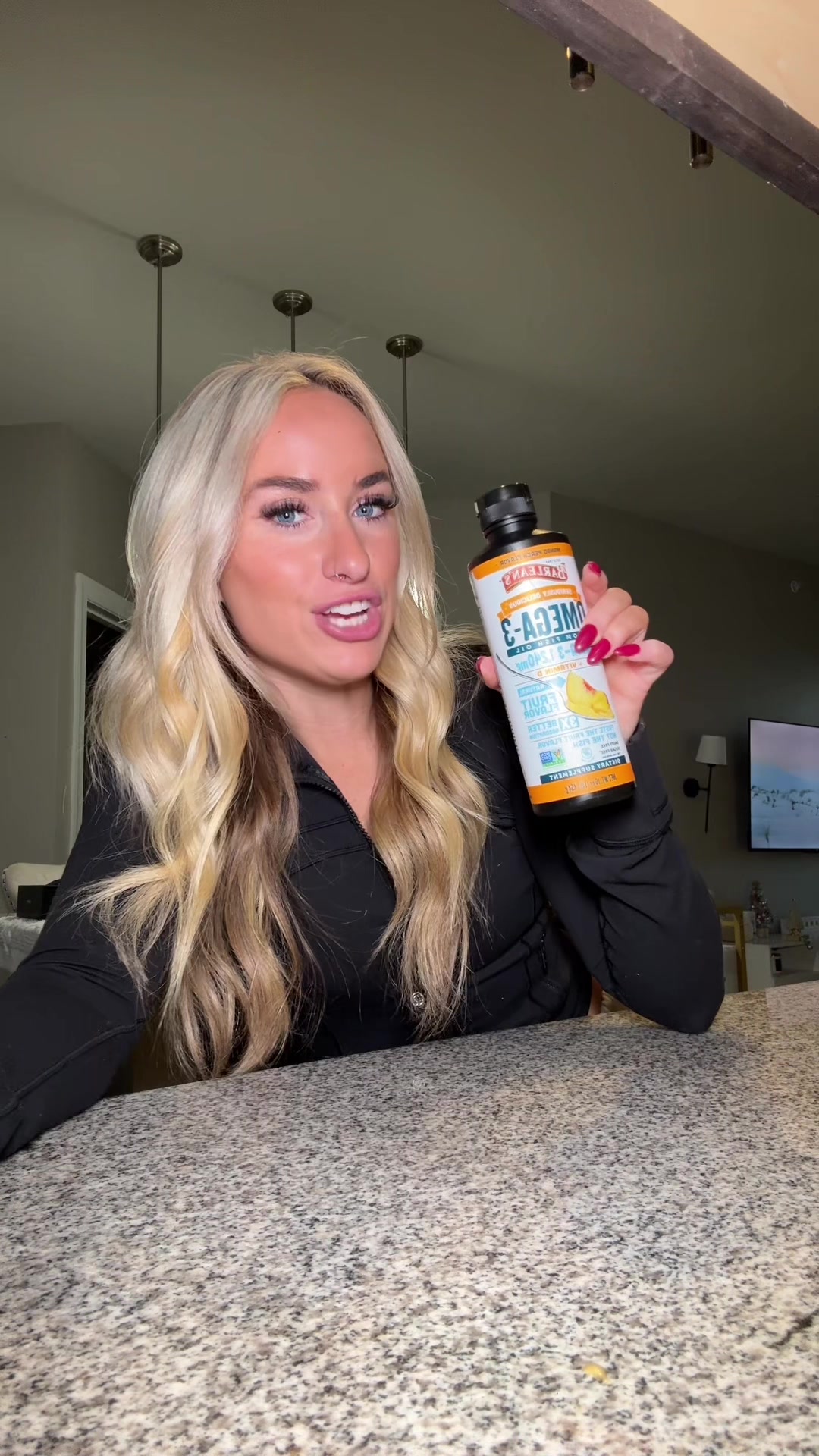 TikTok post by @literallylys for Barlean's. Caption reads: [...] #fishoil #wellnesstok #tiktokshop @Barlean's.