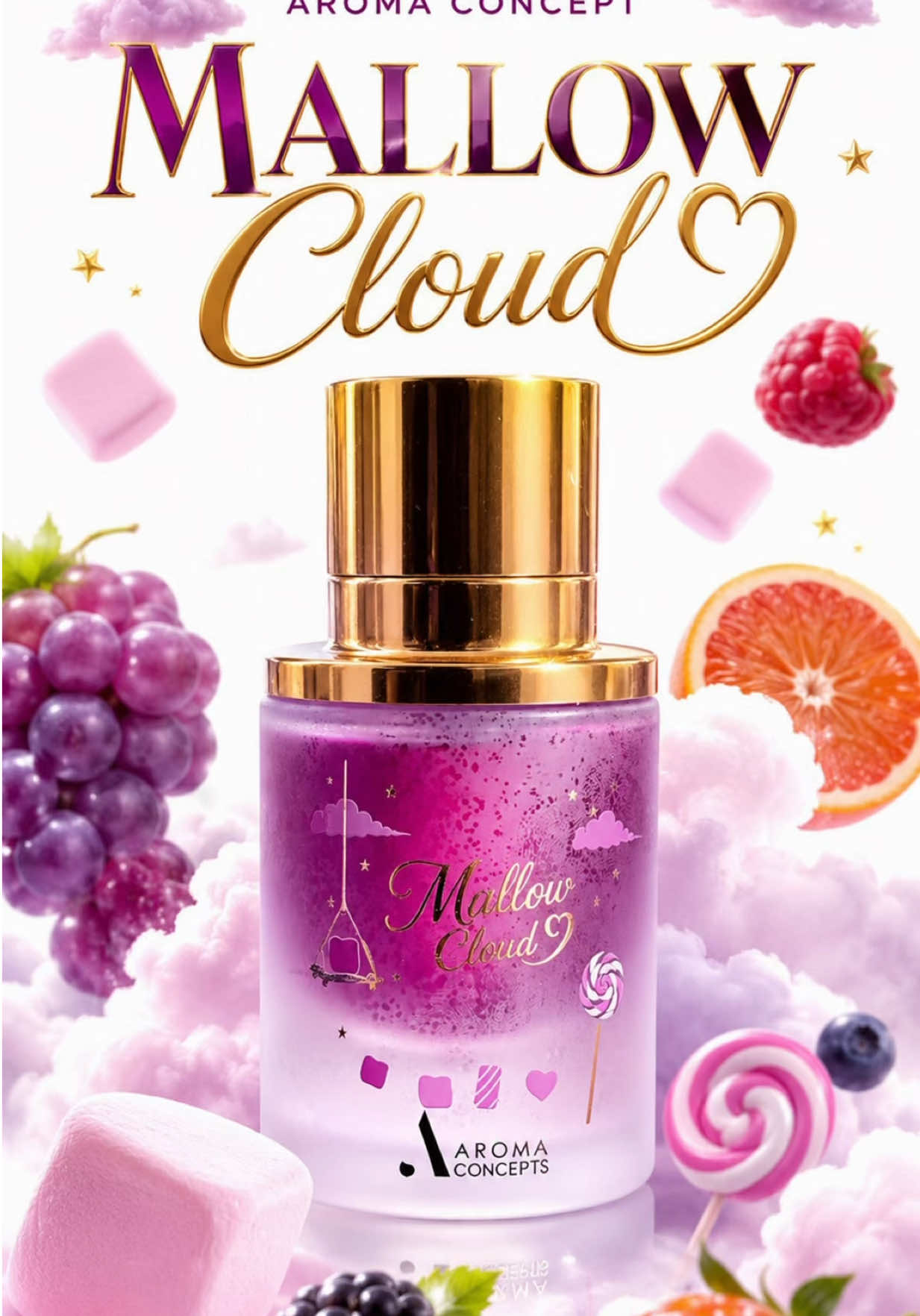 TikTok post by @diamond87king for Aroma Concepts. Caption reads: Mallow Cloud #aromaconcepts #aromaconceptsfl....
