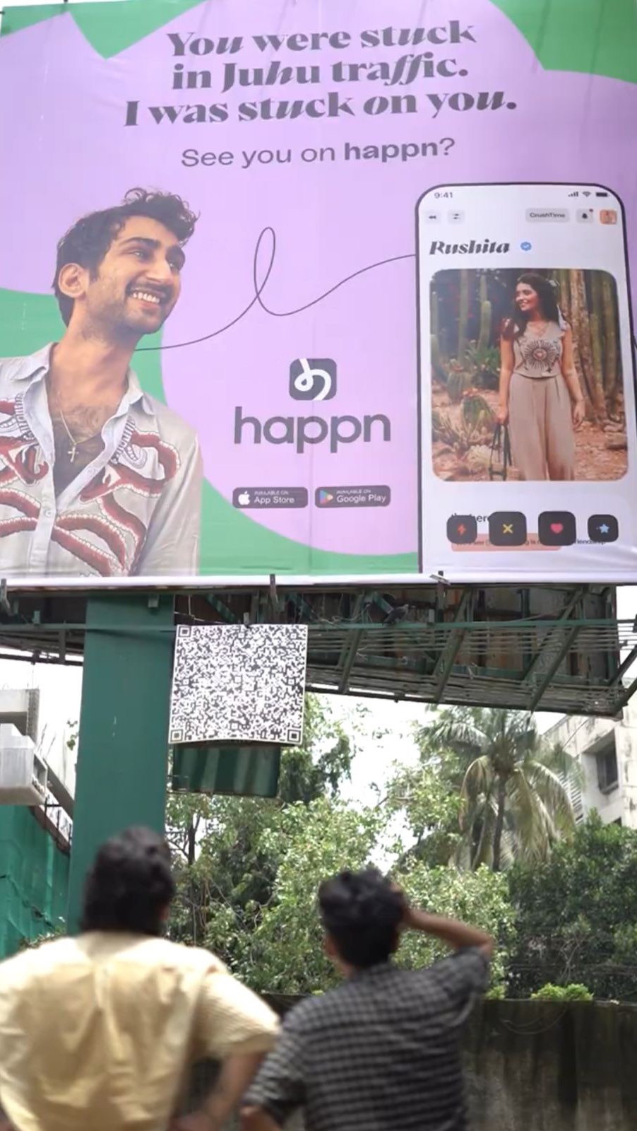 Instagram post by @aaronkoul for Happn. Caption reads: If I cross paths with you more than twice, I will....